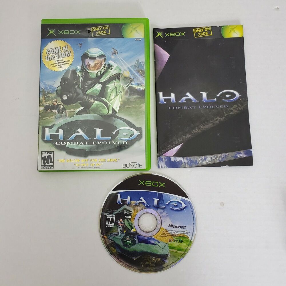 Bungie XBOX HALO: Combat Evolved Rated Mature(M) Shooter Video Game Complete